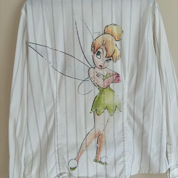 Disney Tinkerbell Long Sleeve Button Down Top - Picture 6 of 9